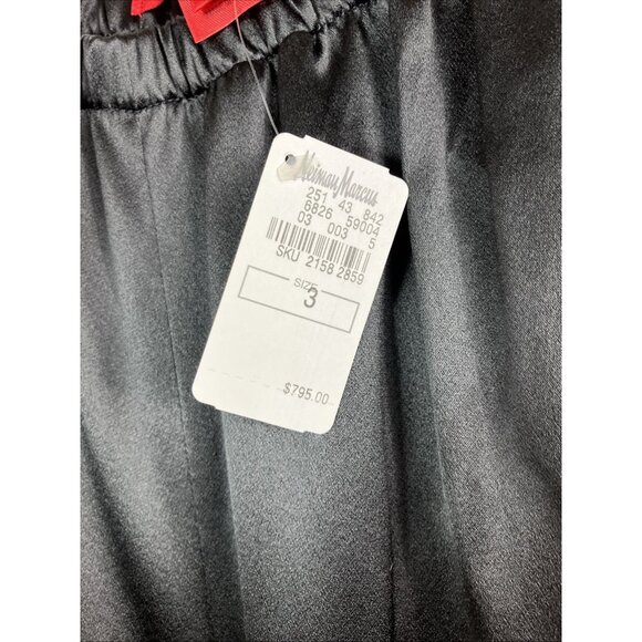 Sz 3 Nwt $790 Shamask Gray 100% Silk Satin Pants Wide Leg Medium - Heavy - Picture 2 of 3